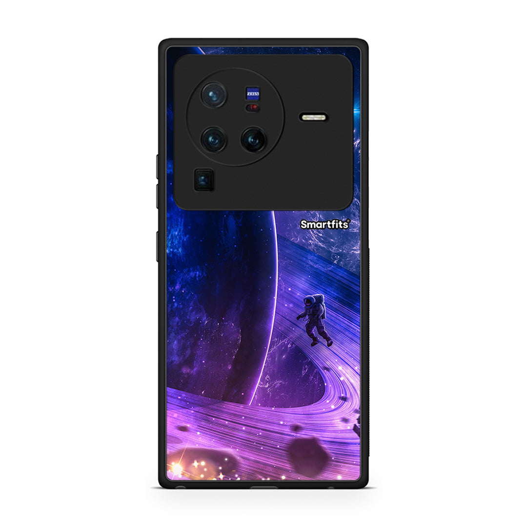 Vivo X80 Pro 5G Lost Astronaut θήκη από τη Smartfits με σχέδιο στο πίσω μέρος και μαύρο περίβλημα | Smartphone case with colorful back and black bezels by Smartfits