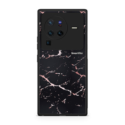 4 - Vivo X80 Pro 5G Black Rosegold Marble case, cover, bumper