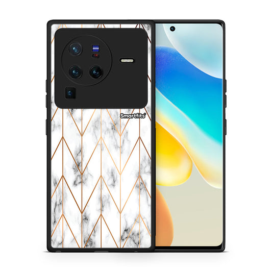 Θήκη Vivo X80 Pro 5G Gold Geometric Marble από τη Smartfits με σχέδιο στο πίσω μέρος και μαύρο περίβλημα | Vivo X80 Pro 5G Gold Geometric Marble case with colorful back and black bezels
