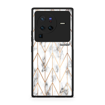 44 - Vivo X80 Pro 5G Gold Geometric Marble case, cover, bumper