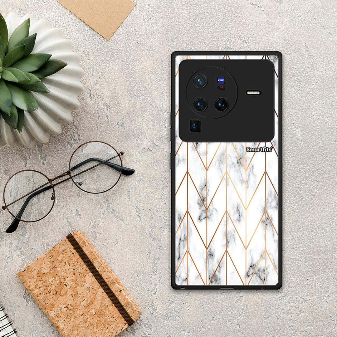 Marble Gold Geometric - Vivo X80 Pro 5G θήκη