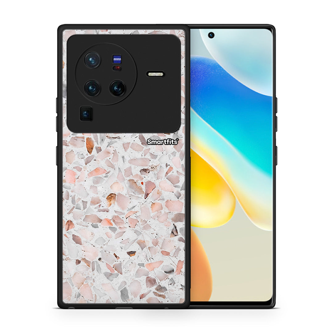 Θήκη Vivo X80 Pro 5G Marble Terrazzo από τη Smartfits με σχέδιο στο πίσω μέρος και μαύρο περίβλημα | Vivo X80 Pro 5G Marble Terrazzo case with colorful back and black bezels