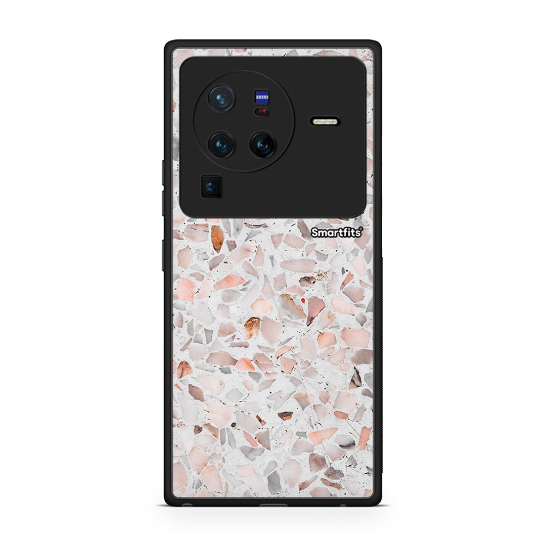 Vivo X80 Pro 5G Marble Terrazzo θήκη από τη Smartfits με σχέδιο στο πίσω μέρος και μαύρο περίβλημα | Smartphone case with colorful back and black bezels by Smartfits