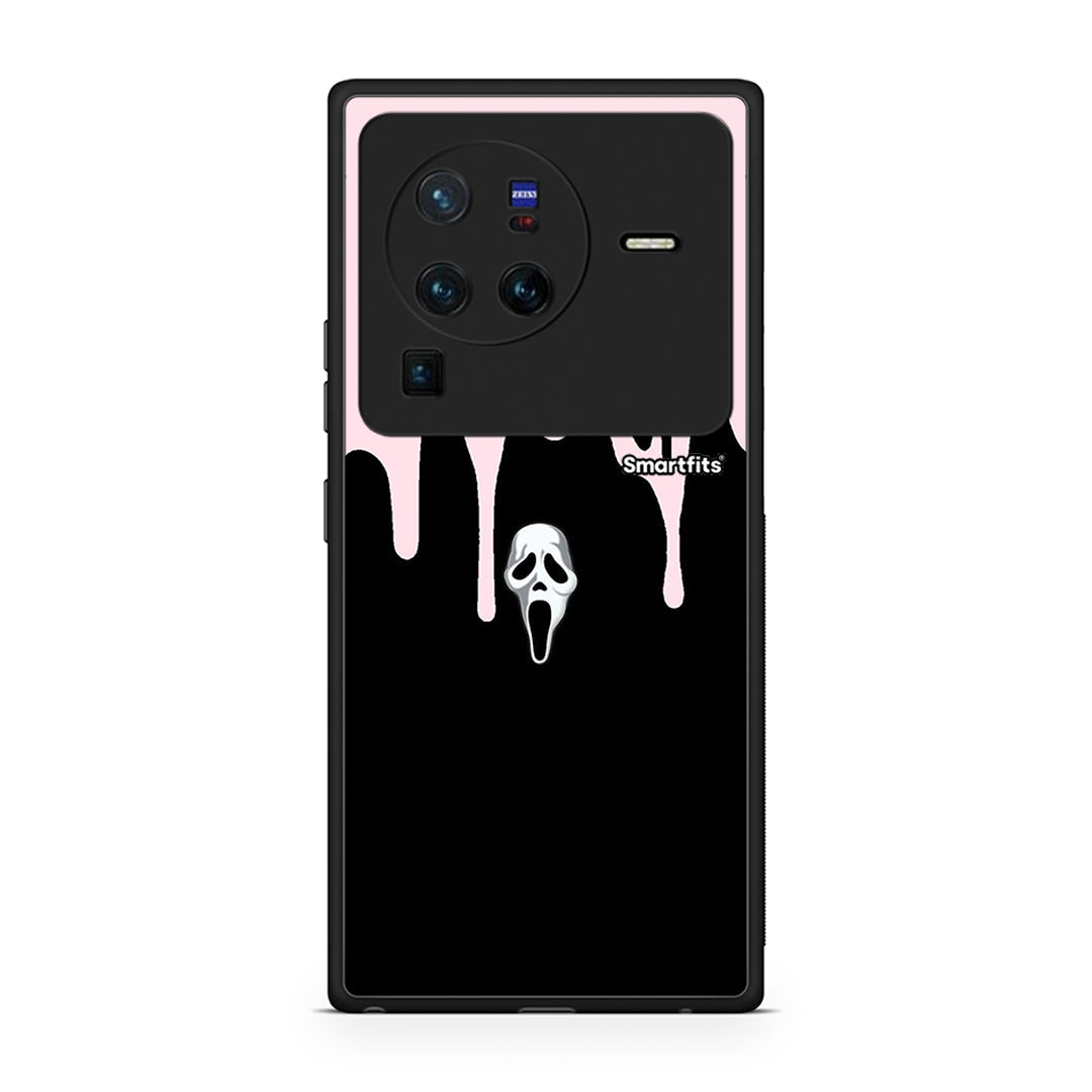 Vivo X80 Pro 5G Melting Halloween Mask Θήκη από τη Smartfits με σχέδιο στο πίσω μέρος και μαύρο περίβλημα | Smartphone case with colorful back and black bezels by Smartfits