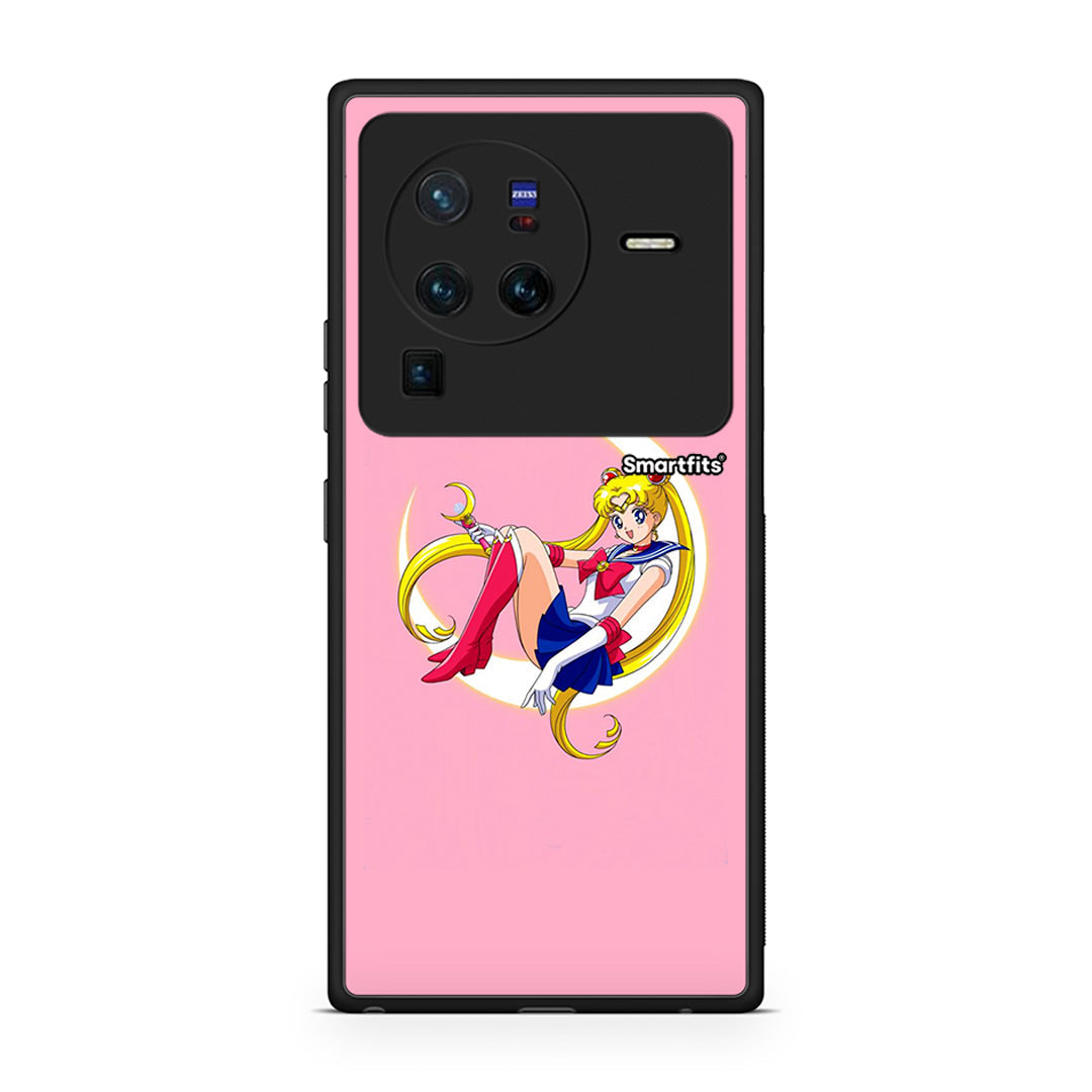 Vivo X80 Pro 5G Moon Girl θήκη από τη Smartfits με σχέδιο στο πίσω μέρος και μαύρο περίβλημα | Smartphone case with colorful back and black bezels by Smartfits