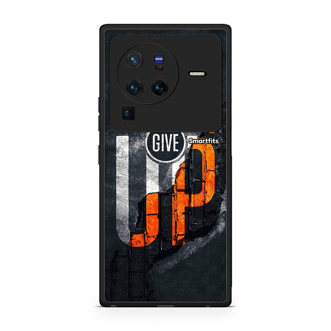 Vivo X80 Pro 5G Never Give Up Θήκη Αγίου Βαλεντίνου από τη Smartfits με σχέδιο στο πίσω μέρος και μαύρο περίβλημα | Smartphone case with colorful back and black bezels by Smartfits