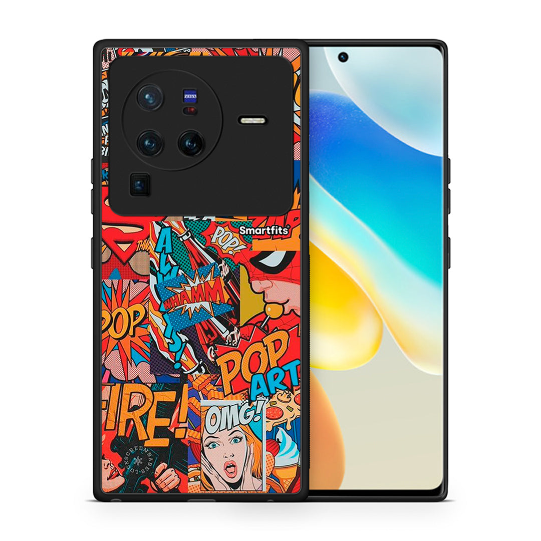 Θήκη Vivo X80 Pro 5G PopArt OMG από τη Smartfits με σχέδιο στο πίσω μέρος και μαύρο περίβλημα | Vivo X80 Pro 5G PopArt OMG case with colorful back and black bezels