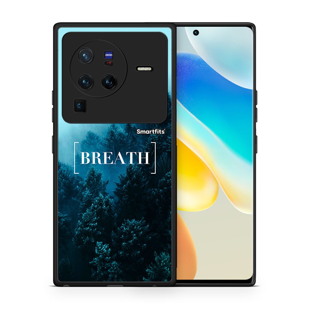 Θήκη Vivo X80 Pro 5G Breath Quote από τη Smartfits με σχέδιο στο πίσω μέρος και μαύρο περίβλημα | Vivo X80 Pro 5G Breath Quote case with colorful back and black bezels