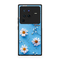 Thumbnail for Vivo X80 Pro 5G Real Daisies θήκη από τη Smartfits με σχέδιο στο πίσω μέρος και μαύρο περίβλημα | Smartphone case with colorful back and black bezels by Smartfits