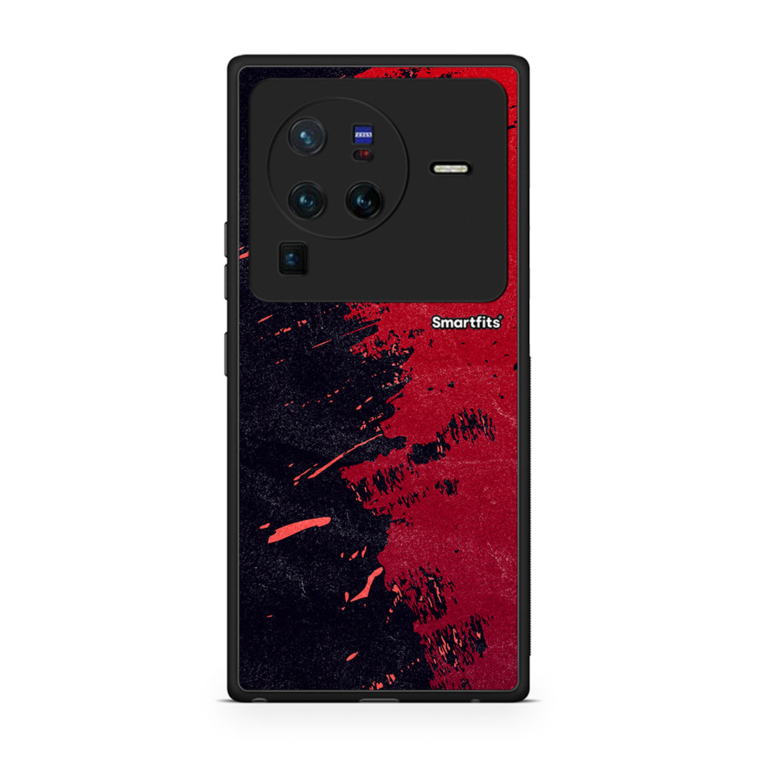 Vivo X80 Pro 5G Red Paint Θήκη Αγίου Βαλεντίνου από τη Smartfits με σχέδιο στο πίσω μέρος και μαύρο περίβλημα | Smartphone case with colorful back and black bezels by Smartfits