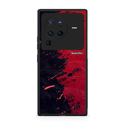 Vivo X80 Pro 5G Red Paint Θήκη Αγίου Βαλεντίνου από τη Smartfits με σχέδιο στο πίσω μέρος και μαύρο περίβλημα | Smartphone case with colorful back and black bezels by Smartfits