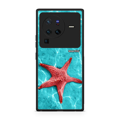 Vivo X80 Pro 5G Red Starfish Θήκη από τη Smartfits με σχέδιο στο πίσω μέρος και μαύρο περίβλημα | Smartphone case with colorful back and black bezels by Smartfits