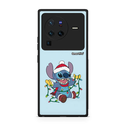 Vivo X80 Pro 5G Santa Stich θήκη από τη Smartfits με σχέδιο στο πίσω μέρος και μαύρο περίβλημα | Smartphone case with colorful back and black bezels by Smartfits