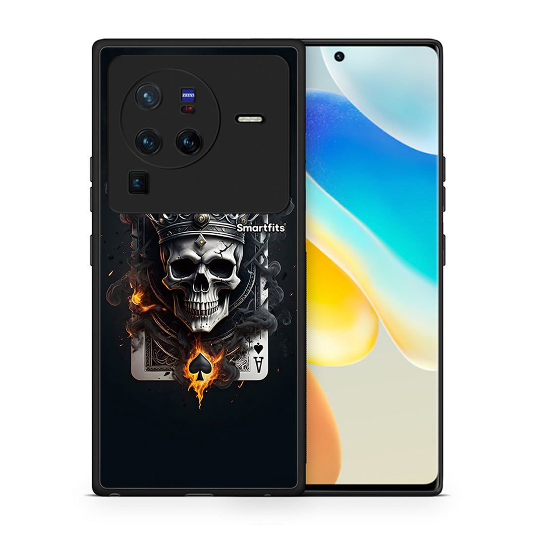 Θήκη Vivo X80 Pro 5G Skull King Ace από τη Smartfits με σχέδιο στο πίσω μέρος και μαύρο περίβλημα | Vivo X80 Pro 5G Skull King Ace case with colorful back and black bezels