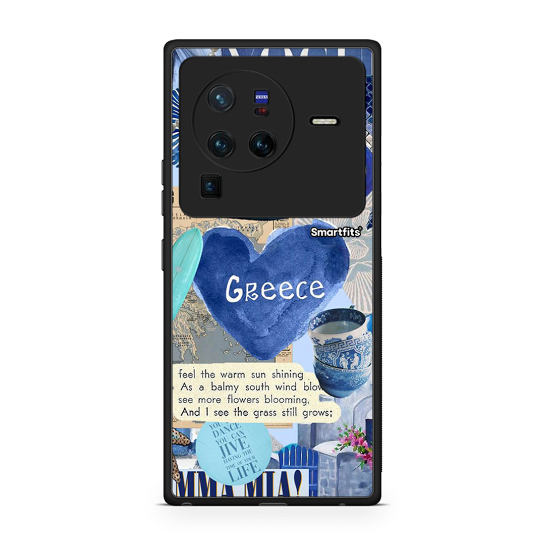 Vivo X80 Pro 5G Summer In Greece Θήκη από τη Smartfits με σχέδιο στο πίσω μέρος και μαύρο περίβλημα | Smartphone case with colorful back and black bezels by Smartfits