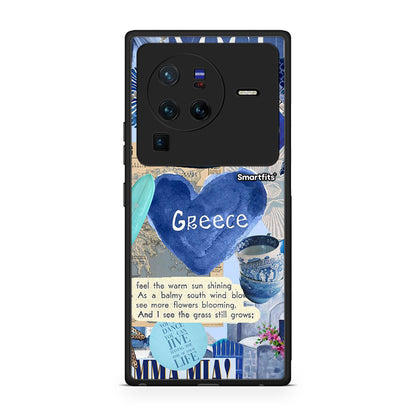 Vivo X80 Pro 5G Summer In Greece Θήκη από τη Smartfits με σχέδιο στο πίσω μέρος και μαύρο περίβλημα | Smartphone case with colorful back and black bezels by Smartfits