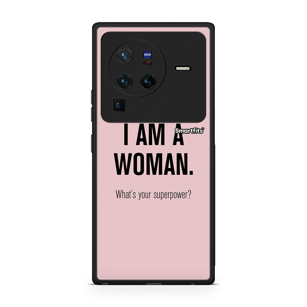 Vivo X80 Pro 5G Superpower Woman θήκη από τη Smartfits με σχέδιο στο πίσω μέρος και μαύρο περίβλημα | Smartphone case with colorful back and black bezels by Smartfits