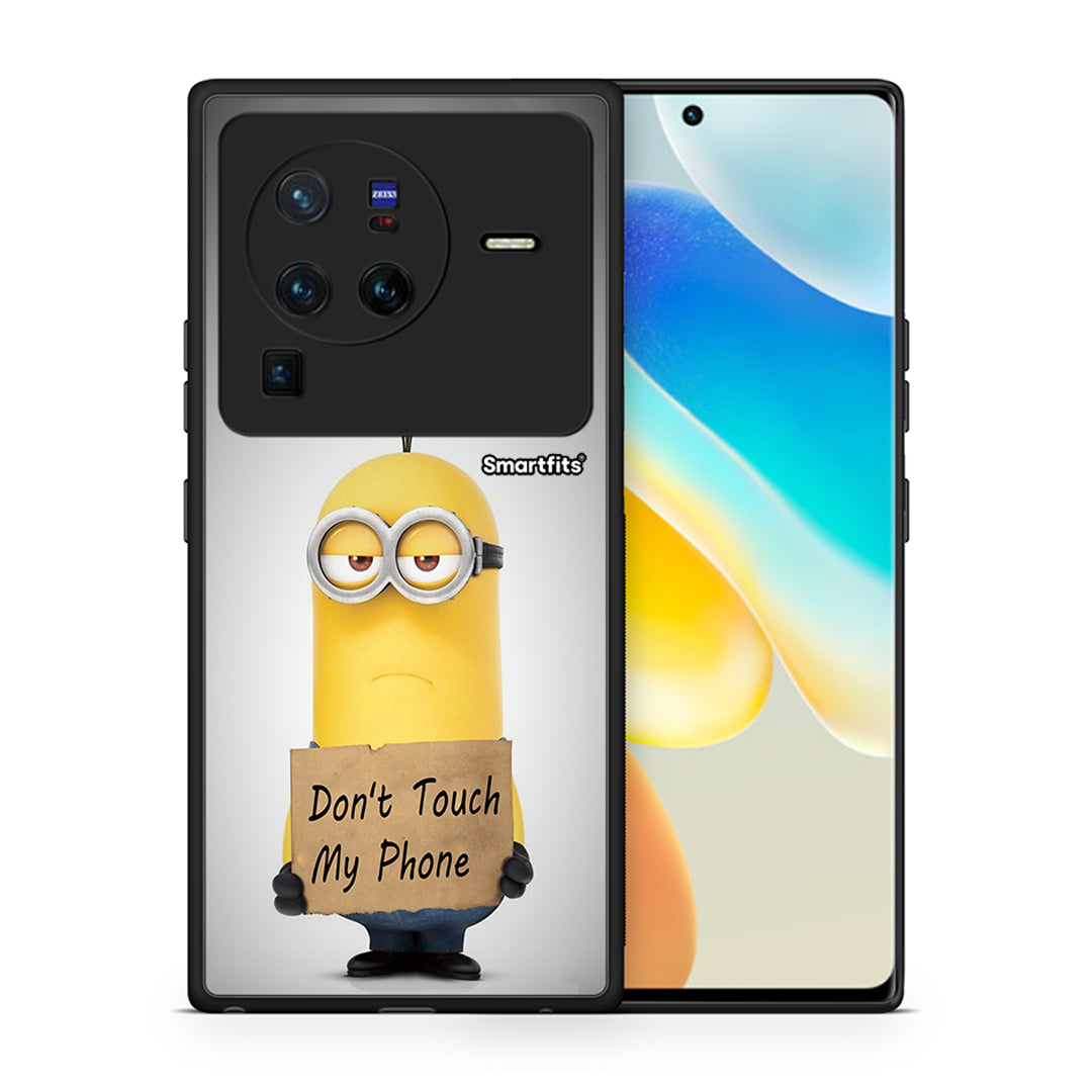 Θήκη Vivo X80 Pro 5G Minion Text από τη Smartfits με σχέδιο στο πίσω μέρος και μαύρο περίβλημα | Vivo X80 Pro 5G Minion Text case with colorful back and black bezels