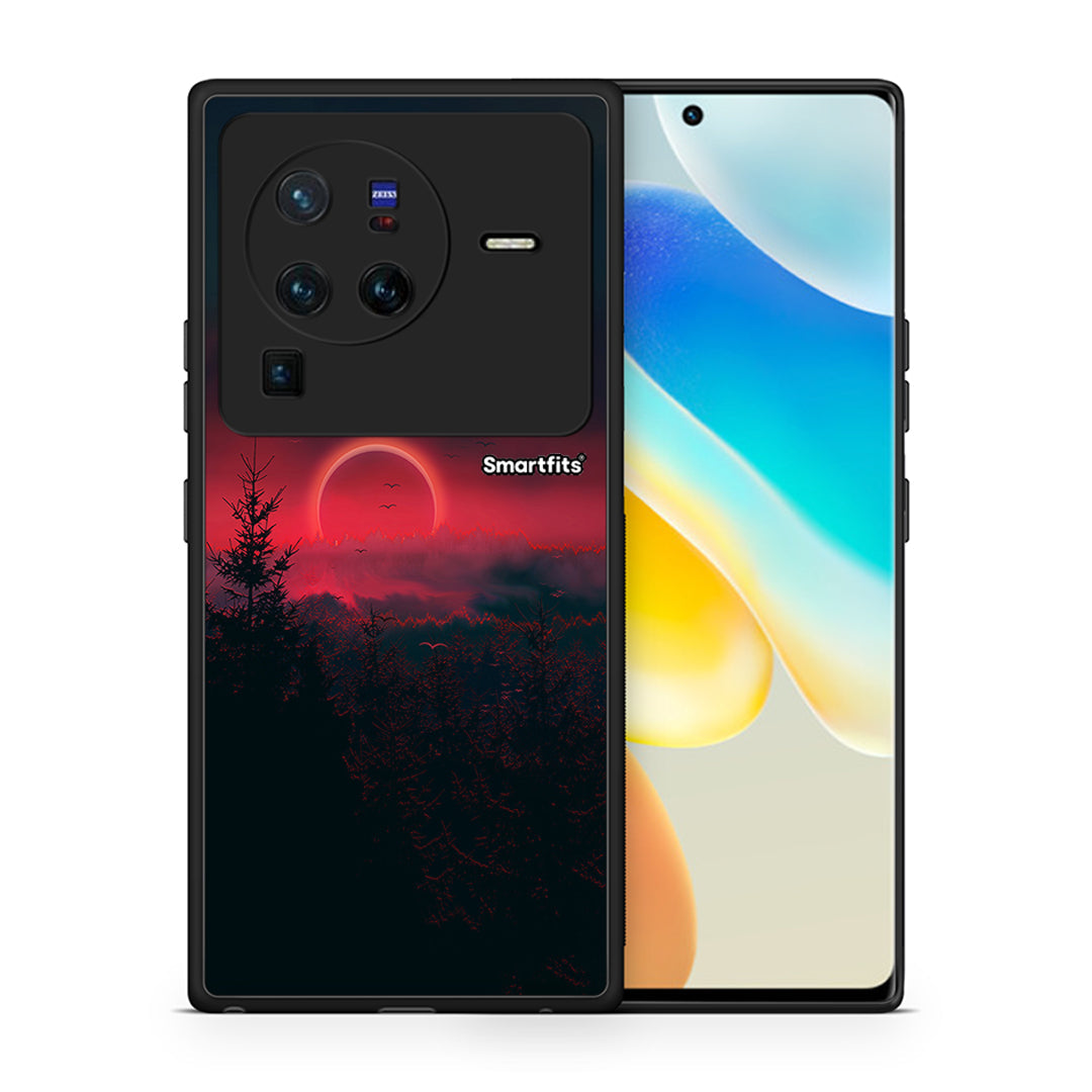 Θήκη Vivo X80 Pro 5G Sunset Tropic από τη Smartfits με σχέδιο στο πίσω μέρος και μαύρο περίβλημα | Vivo X80 Pro 5G Sunset Tropic case with colorful back and black bezels