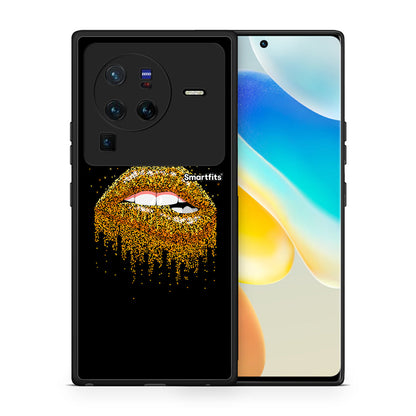 Θήκη Vivo X80 Pro 5G Golden Valentine από τη Smartfits με σχέδιο στο πίσω μέρος και μαύρο περίβλημα | Vivo X80 Pro 5G Golden Valentine case with colorful back and black bezels