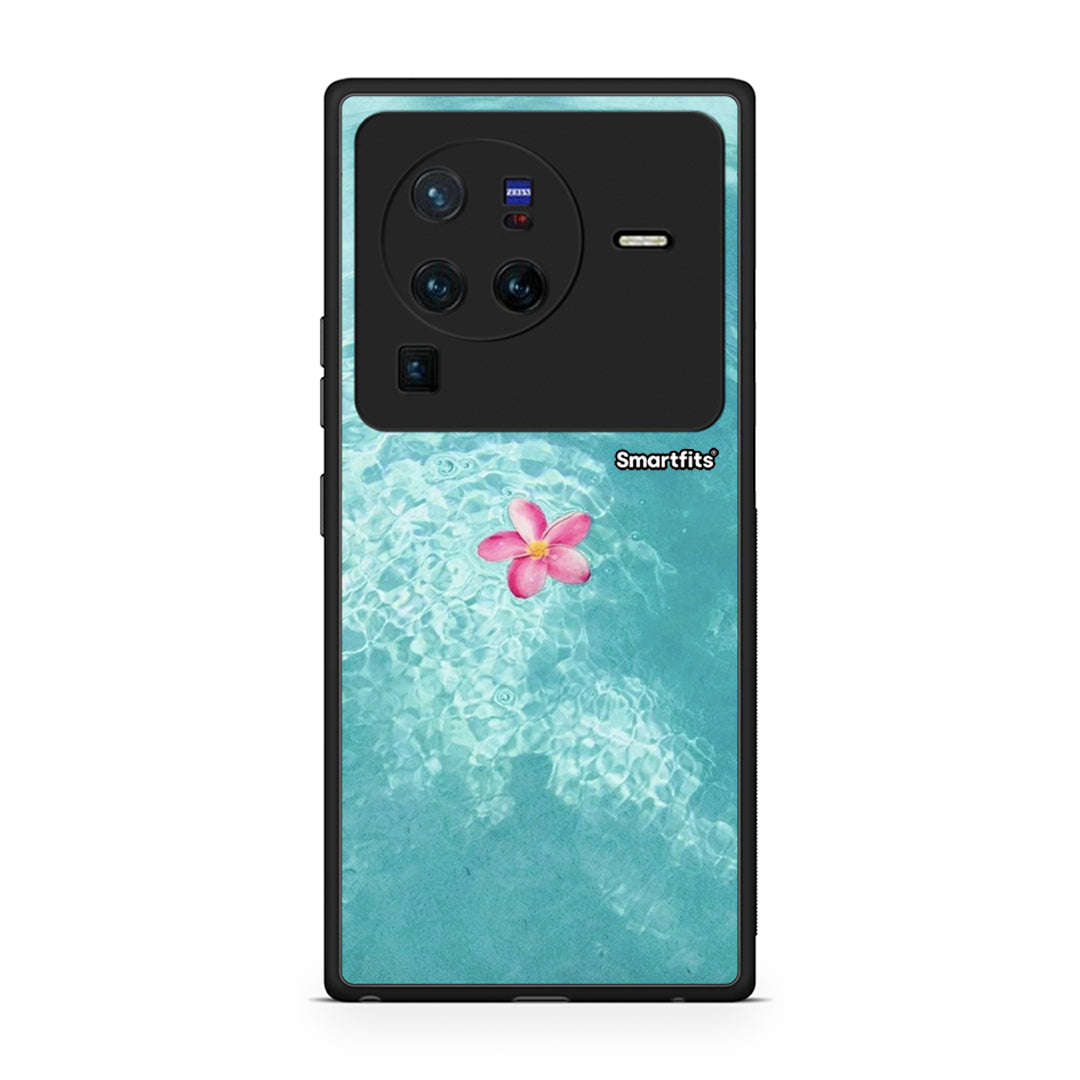 Vivo X80 Pro 5G Water Flower Θήκη από τη Smartfits με σχέδιο στο πίσω μέρος και μαύρο περίβλημα | Smartphone case with colorful back and black bezels by Smartfits