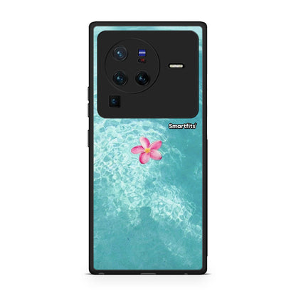 Vivo X80 Pro 5G Water Flower Θήκη από τη Smartfits με σχέδιο στο πίσω μέρος και μαύρο περίβλημα | Smartphone case with colorful back and black bezels by Smartfits