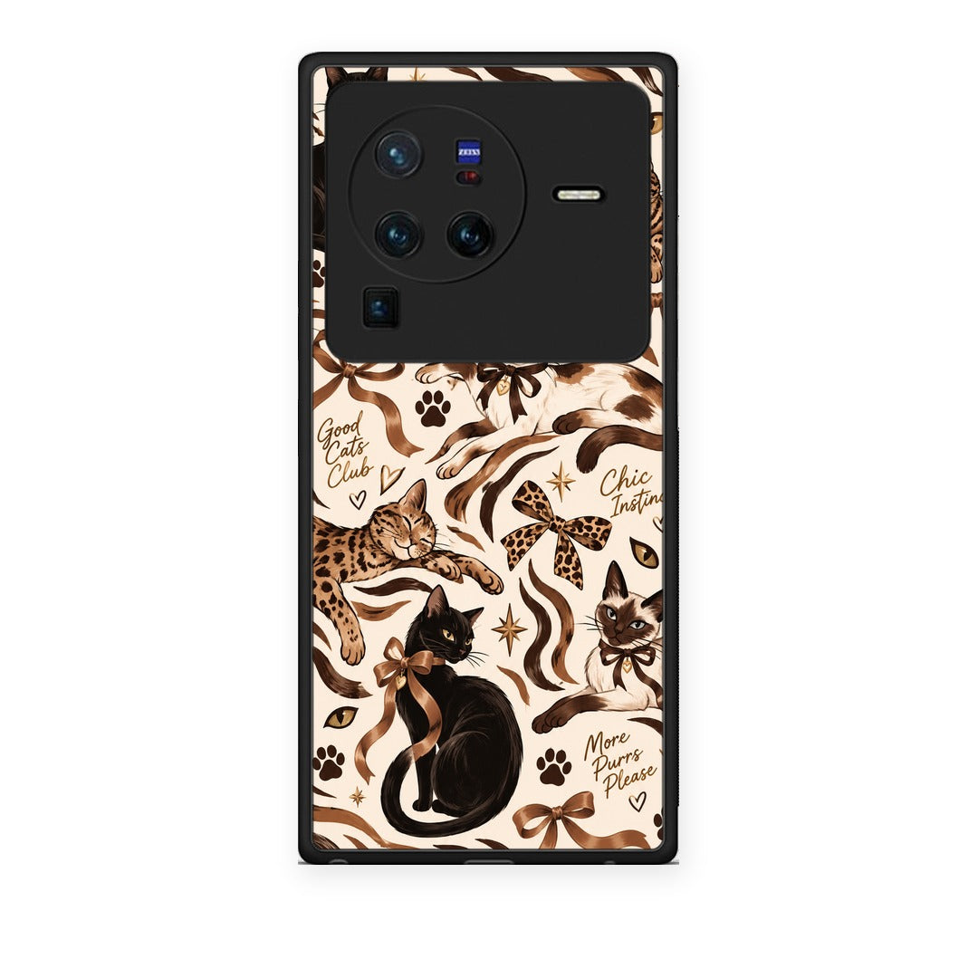 Θήκη Vivo X80 Pro 5G Wild Cats and Animal Print Collage από τη Smartfits με σχέδιο στο πίσω μέρος και μαύρο περίβλημα | Vivo X80 Pro 5G Wild Cats and Animal Print Collage case with colorful back and black bezels