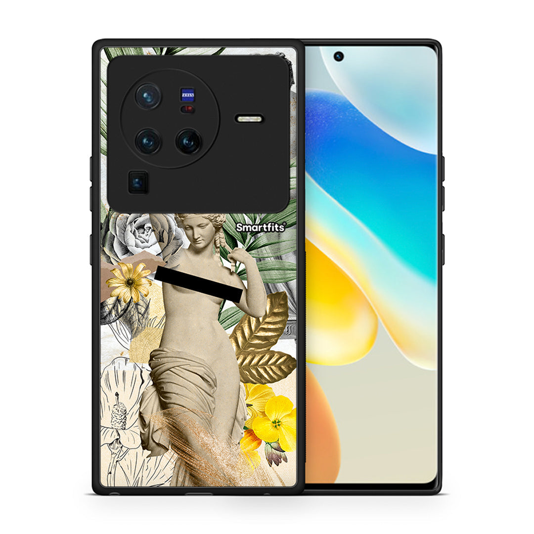 Θήκη Vivo X80 Pro 5G Woman Statue από τη Smartfits με σχέδιο στο πίσω μέρος και μαύρο περίβλημα | Vivo X80 Pro 5G Woman Statue case with colorful back and black bezels