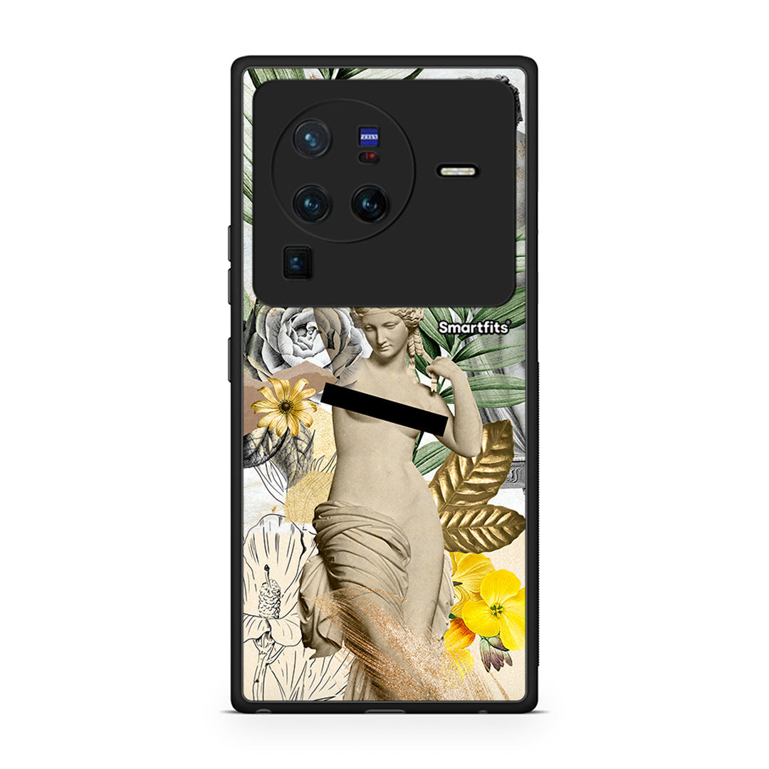 Vivo X80 Pro 5G Woman Statue θήκη από τη Smartfits με σχέδιο στο πίσω μέρος και μαύρο περίβλημα | Smartphone case with colorful back and black bezels by Smartfits