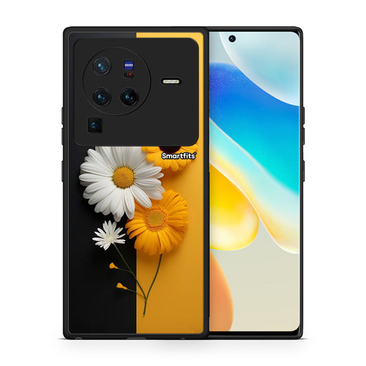 Θήκη Vivo X80 Pro 5G Yellow Daisies από τη Smartfits με σχέδιο στο πίσω μέρος και μαύρο περίβλημα | Vivo X80 Pro 5G Yellow Daisies case with colorful back and black bezels