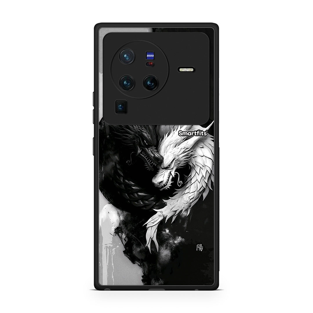 Vivo X80 Pro 5G Yin Yang Θήκη από τη Smartfits με σχέδιο στο πίσω μέρος και μαύρο περίβλημα | Smartphone case with colorful back and black bezels by Smartfits