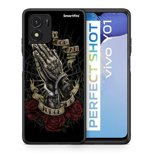 Θήκη Vivo Y01 / Y15s Judge By God από τη Smartfits με σχέδιο στο πίσω μέρος και μαύρο περίβλημα | Vivo Y01 / Y15s Judge By God case with colorful back and black bezels