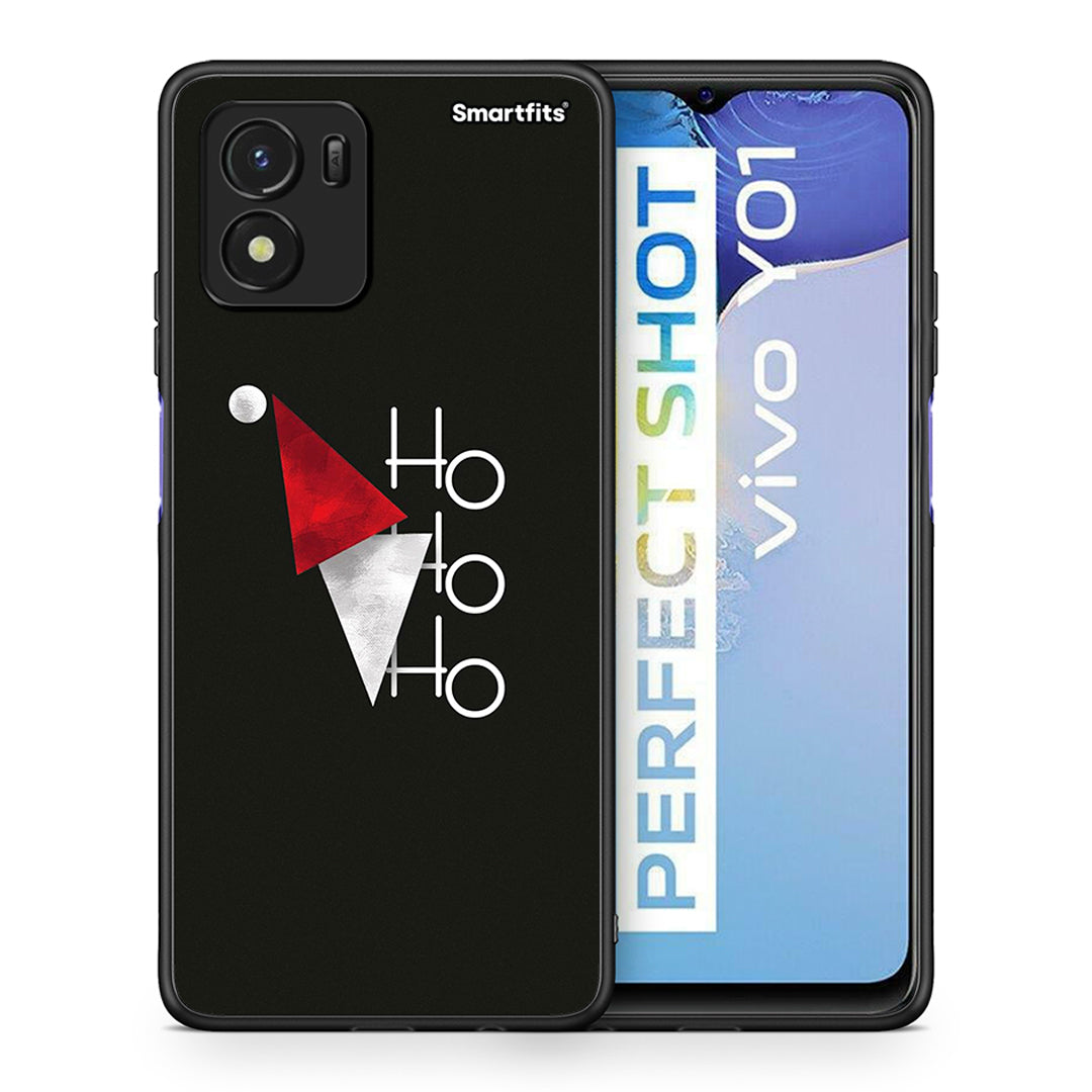 Θήκη Vivo Y01 / Y15s Minimal Christmas από τη Smartfits με σχέδιο στο πίσω μέρος και μαύρο περίβλημα | Vivo Y01 / Y15s Minimal Christmas case with colorful back and black bezels