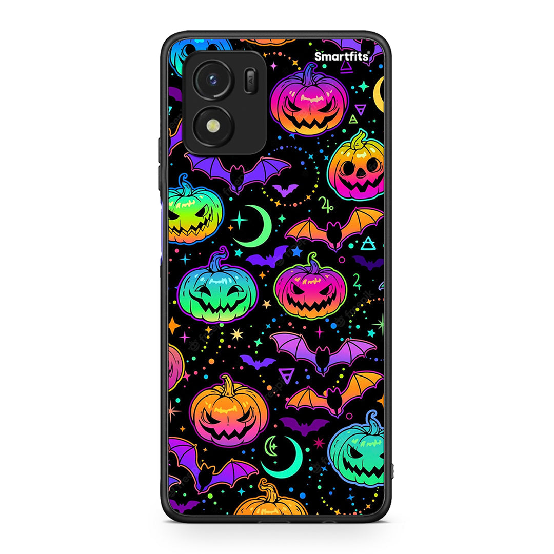 Vivo Y01 / Y15s Neon Halloween θήκη από τη Smartfits με σχέδιο στο πίσω μέρος και μαύρο περίβλημα | Smartphone case with colorful back and black bezels by Smartfits