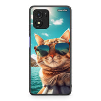 Thumbnail for Vivo Y01 / Y15s Summer Cat θήκη από τη Smartfits με σχέδιο στο πίσω μέρος και μαύρο περίβλημα | Smartphone case with colorful back and black bezels by Smartfits
