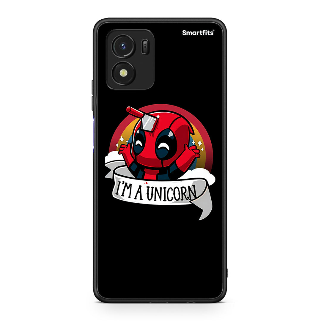 Vivo Y01 / Y15s Unicorn Deadpool θήκη από τη Smartfits με σχέδιο στο πίσω μέρος και μαύρο περίβλημα | Smartphone case with colorful back and black bezels by Smartfits