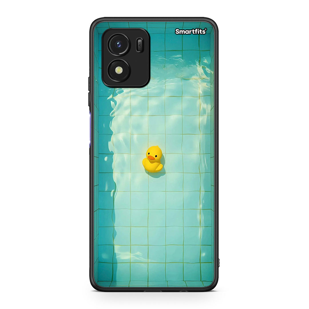 Vivo Y01 / Y15s Yellow Duck θήκη από τη Smartfits με σχέδιο στο πίσω μέρος και μαύρο περίβλημα | Smartphone case with colorful back and black bezels by Smartfits