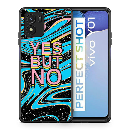 Θήκη Vivo Y01 / Y15s Yes But No από τη Smartfits με σχέδιο στο πίσω μέρος και μαύρο περίβλημα | Vivo Y01 / Y15s Yes But No case with colorful back and black bezels