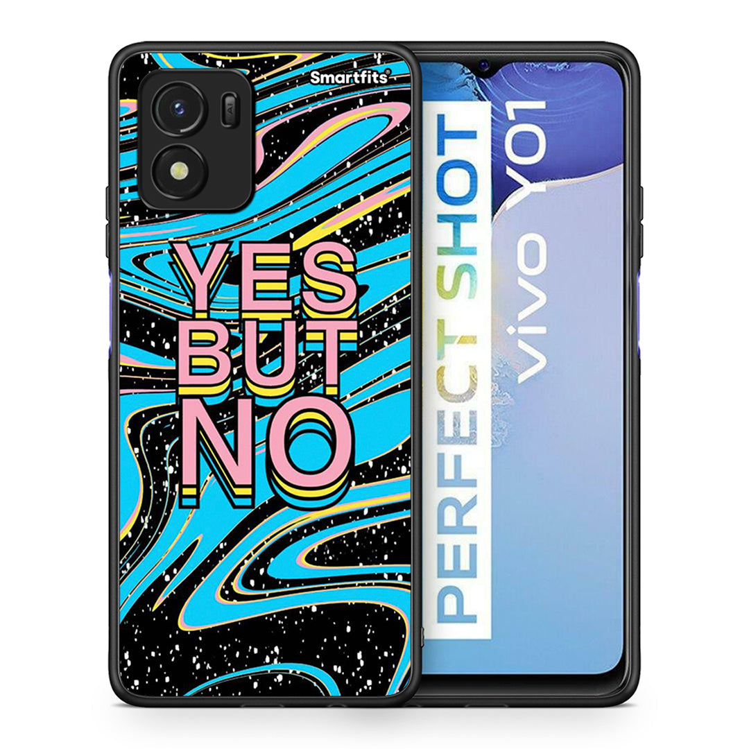 Θήκη Vivo Y01 / Y15s Yes But No από τη Smartfits με σχέδιο στο πίσω μέρος και μαύρο περίβλημα | Vivo Y01 / Y15s Yes But No case with colorful back and black bezels