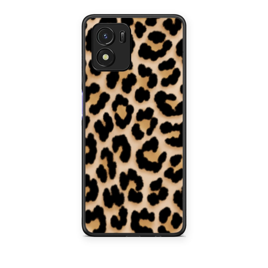 Θήκη Vivo Y01 / Y15s Leopard Print Tan Small από τη Smartfits με σχέδιο στο πίσω μέρος και μαύρο περίβλημα | Vivo Y01 / Y15s Leopard Print Tan Small case with colorful back and black bezels