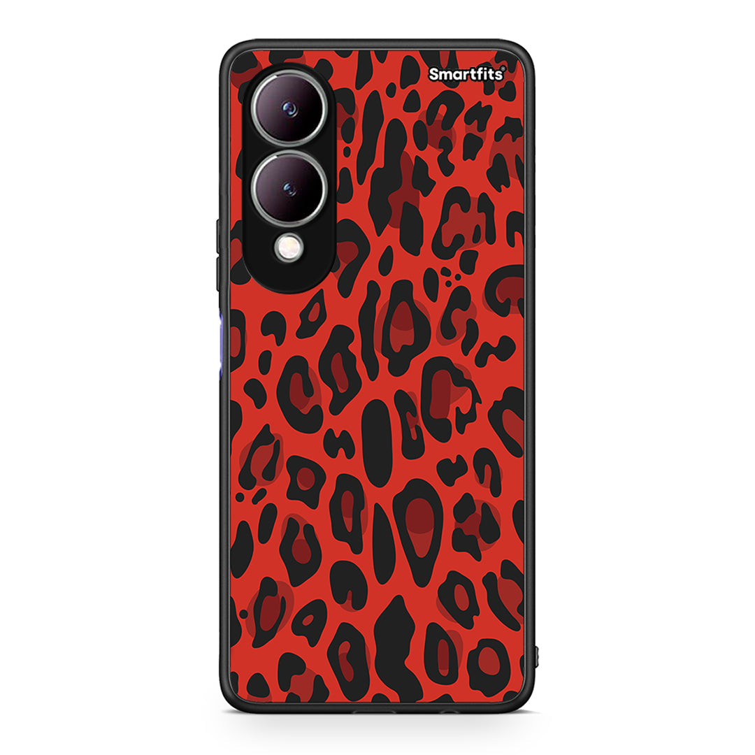 4 - Vivo Y17s Red Leopard Animal case, cover, bumper