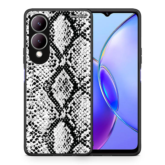 Θήκη Vivo Y17s White Snake Animal από τη Smartfits με σχέδιο στο πίσω μέρος και μαύρο περίβλημα | Vivo Y17s White Snake Animal case with colorful back and black bezels