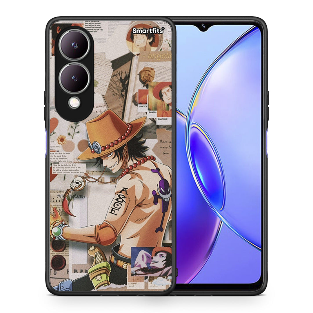 Θήκη Vivo Y17s Anime Collage από τη Smartfits με σχέδιο στο πίσω μέρος και μαύρο περίβλημα | Vivo Y17s Anime Collage case with colorful back and black bezels