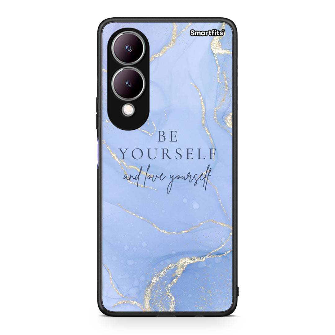 Vivo Y17s Be Yourself θήκη από τη Smartfits με σχέδιο στο πίσω μέρος και μαύρο περίβλημα | Smartphone case with colorful back and black bezels by Smartfits
