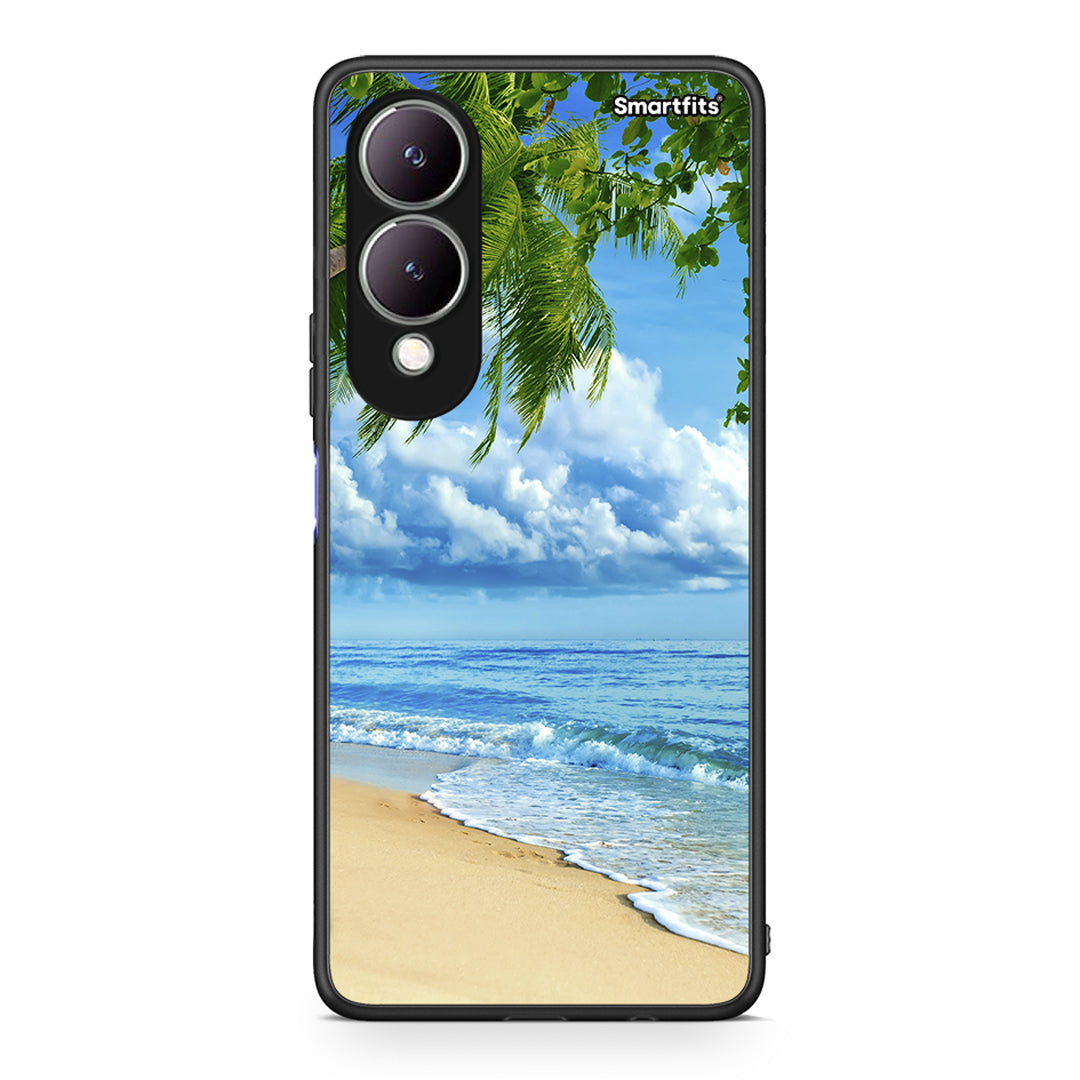 Vivo Y17s Beautiful Beach θήκη από τη Smartfits με σχέδιο στο πίσω μέρος και μαύρο περίβλημα | Smartphone case with colorful back and black bezels by Smartfits