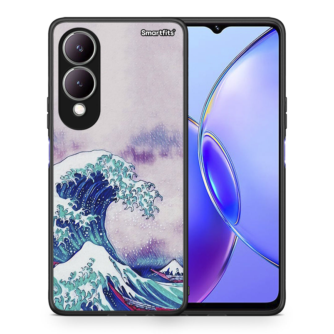 Θήκη Vivo Y17s Blue Waves από τη Smartfits με σχέδιο στο πίσω μέρος και μαύρο περίβλημα | Vivo Y17s Blue Waves case with colorful back and black bezels