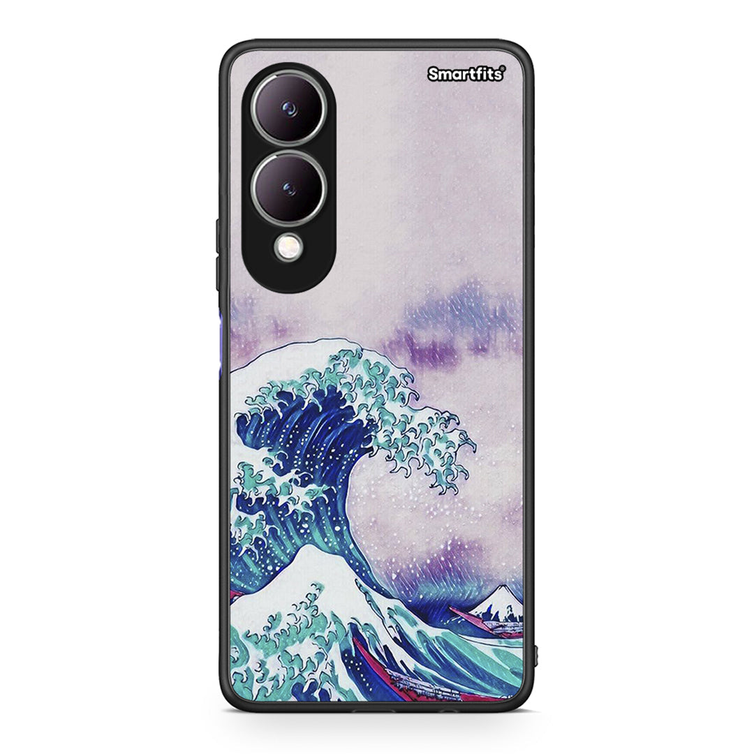 Vivo Y17s Blue Waves θήκη από τη Smartfits με σχέδιο στο πίσω μέρος και μαύρο περίβλημα | Smartphone case with colorful back and black bezels by Smartfits