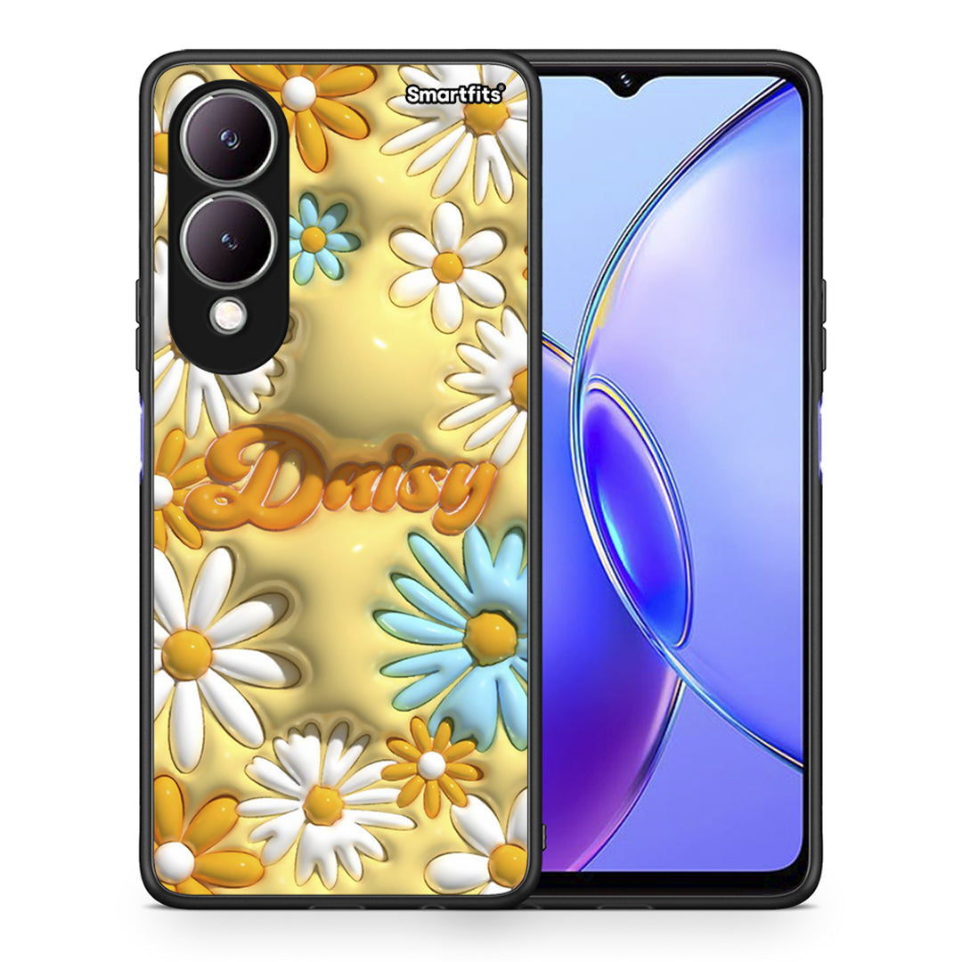Θήκη Vivo Y17s Bubble Daisies από τη Smartfits με σχέδιο στο πίσω μέρος και μαύρο περίβλημα | Vivo Y17s Bubble Daisies case with colorful back and black bezels