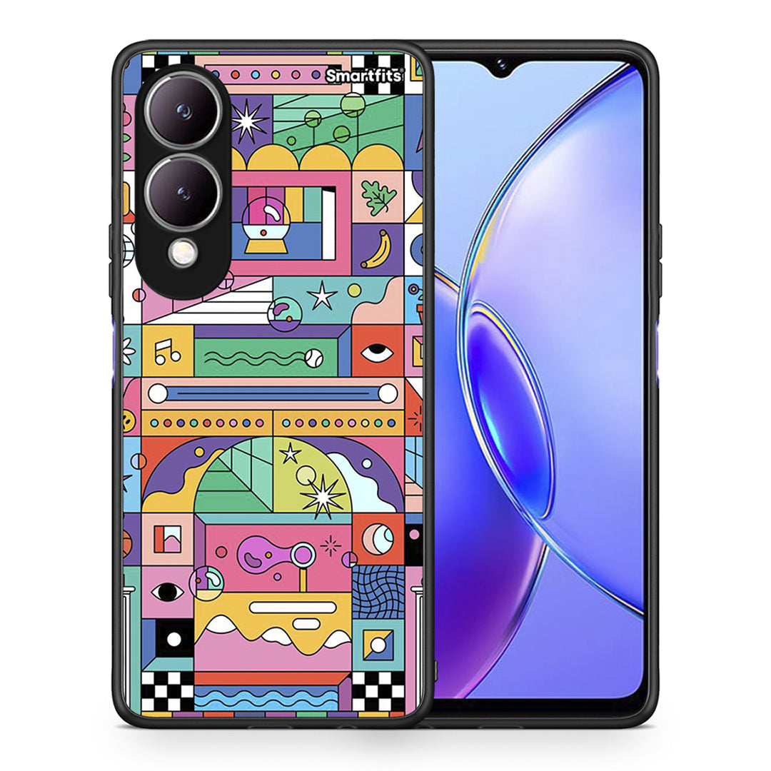 Θήκη Vivo Y17s Bubbles Soap από τη Smartfits με σχέδιο στο πίσω μέρος και μαύρο περίβλημα | Vivo Y17s Bubbles Soap case with colorful back and black bezels