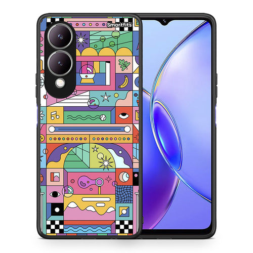 Θήκη Vivo Y17s Bubbles Soap από τη Smartfits με σχέδιο στο πίσω μέρος και μαύρο περίβλημα | Vivo Y17s Bubbles Soap case with colorful back and black bezels